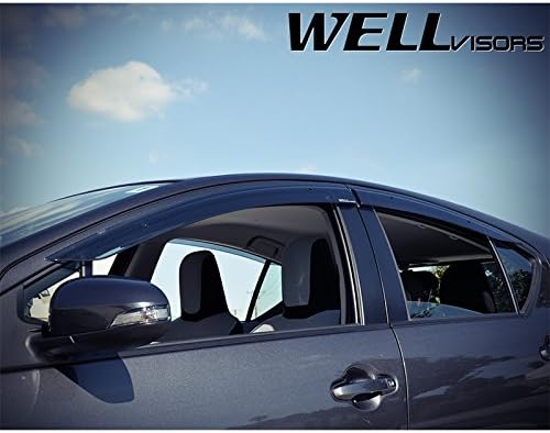 WellVisors Window Visors Wind Deflectors Compatible with Toyota 2012-2019 Prius C Premium Series Rain Guards 3-847TY031