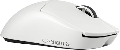 Pro X Superlight 2c Wireless Gaming Mouse: 51g Compact Mini Size, Symmetrical Shape, <8 kHz Polling, 44K DPI, PowerPlay Wireless Charging Supported, USB-C, 5 Programmable Buttons, For PC/Mac - White