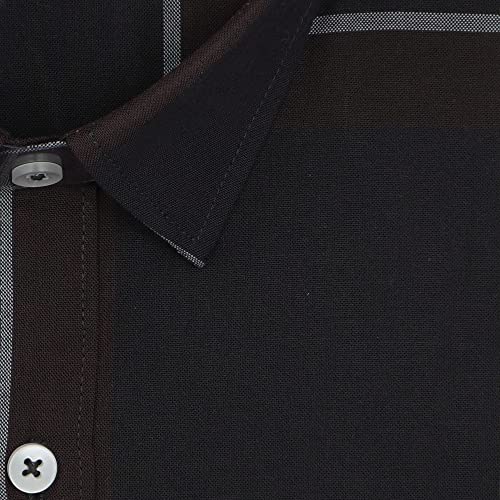 Image of GHPC 100% Cotton Checkered Half Sleeves Regular Fit Formal Shirt for Men