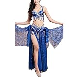 Vestido de baile latino con volantes para mujer 2pcs bellamente danza del vientre traje determinada con cuentas Rendimiento etapa del partido del delirio de Cabaret Para Tango de Samba Cha Cha Rumba