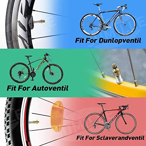SuMile 12pcs Bike Bicycle Pump Adapter Valve Pure Copper Adapter Set Bicycle Schrader Valve Adapter No Air Leakage,not discolour DV AV SV Valve Adapter for Bike Tire Inflator Air Pump Compressor