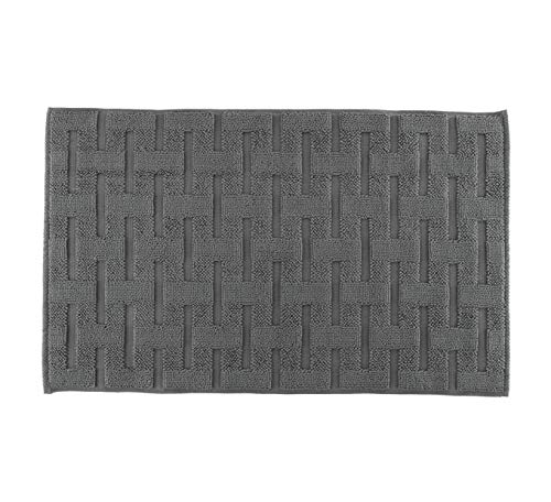 Peshkul Luxuriöser Badezimmer-Badteppich, 30 x 24, weiche und saugfähige Teppiche, maschinenwaschbar, schnell trocknend, Badematte, Duschmatte (Mineralgrau) Cover