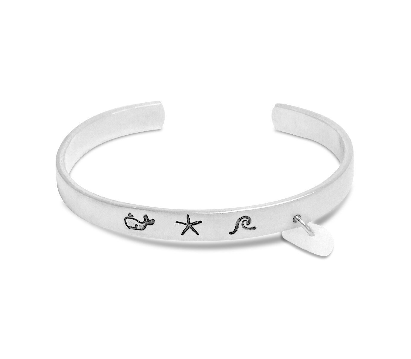 Sea Glass Nautical Bracelet Cuff, Mermaid Jewelry, Beach