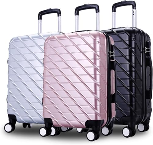 Travel Suitcase Aluminum Frame Leather Suitcase Hard Shell Hand Shell Lightweight Carry On Check-in Durable(Sliver,20inch)3