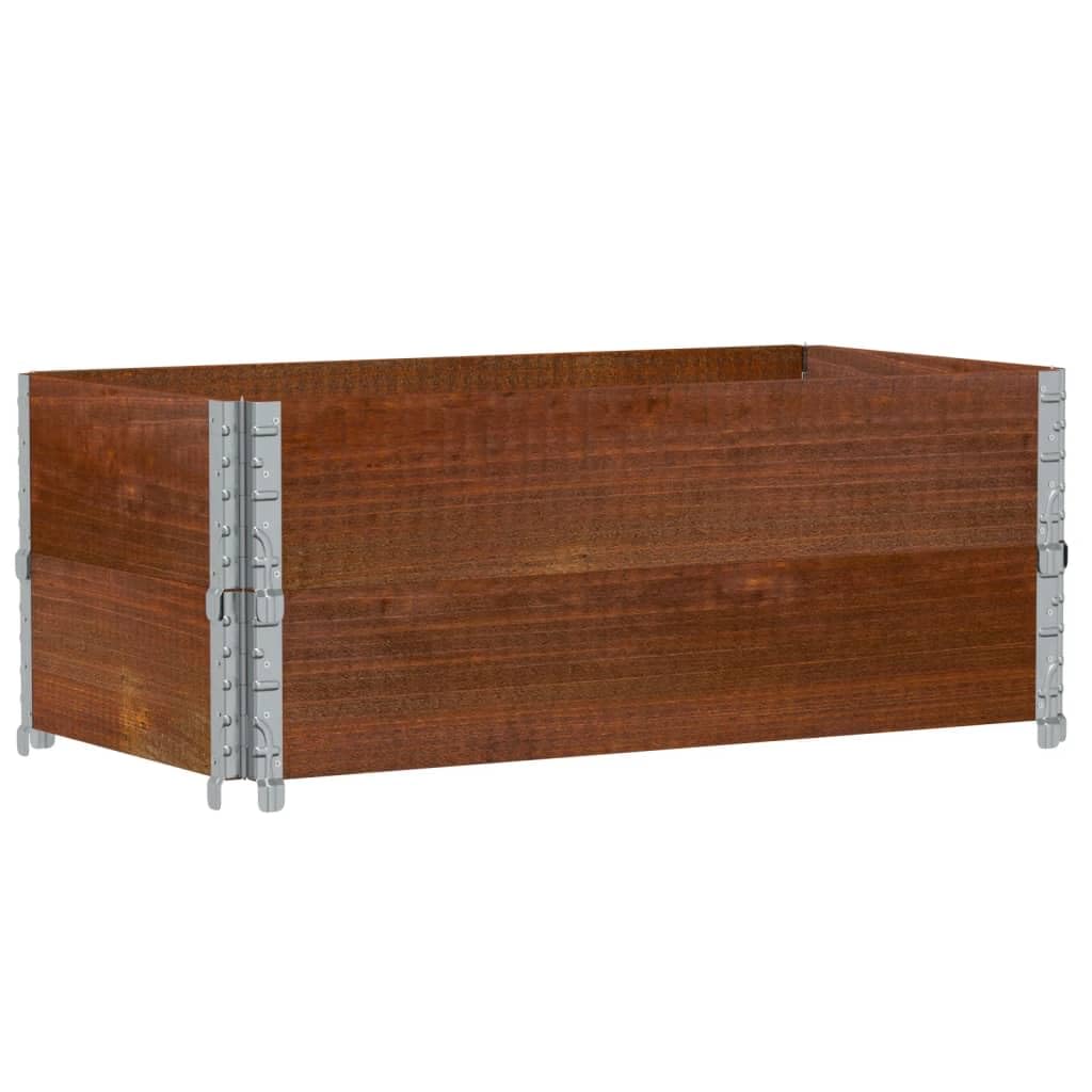 Paretali per Pallet 2pz Marroni 100x50cm Legno Massello di Pino, Movimentazione di Materiali,Pianali di carico e Pallet, 13.8kg-4010285