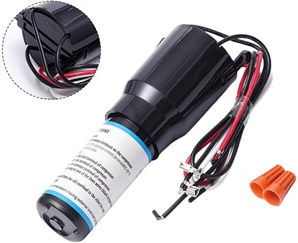 Hard start capacitor kit with power start capacitor for refrigeration compressors designed to reduce startup strain and improve compressor lifespan (RCO210)