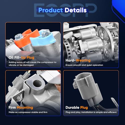 Image of ECCPP Fast Cooling AC Compressor with Clutch 2003-2009 Fit for Lexus GX470 4.7L AC Compressor