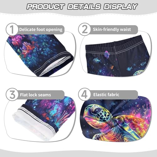 Sea Turtle Ccoral Reef and Fish Girls Casual Leggings for Kids Printed Long Pant Bottoms Stretch and Soft3