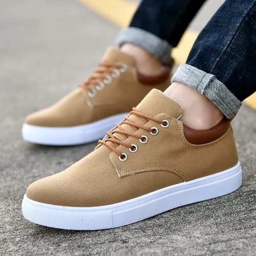 BORAMAX Men's Black Low Top Shoes Canvas Sneaker with Soft Insole Causal Dress Shoes for Men Comfortable Walking Shoes3