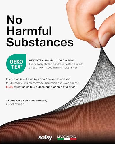 sofsy Italian Designer Pantyhose | 1-Piece Silky Sheer Tights with Floral Lace Waistband 20 Den2