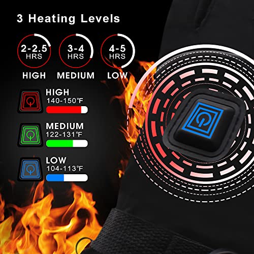 Magnolia Heated Gloves Liners for Women Men Rechargeable Electric 7.4V Battery Heating Gloves with 3 Adjustable Heat Settings,Warmer Touchscreen Heated Gloves(XL) for Skiing Hunting Motorcycle Camping