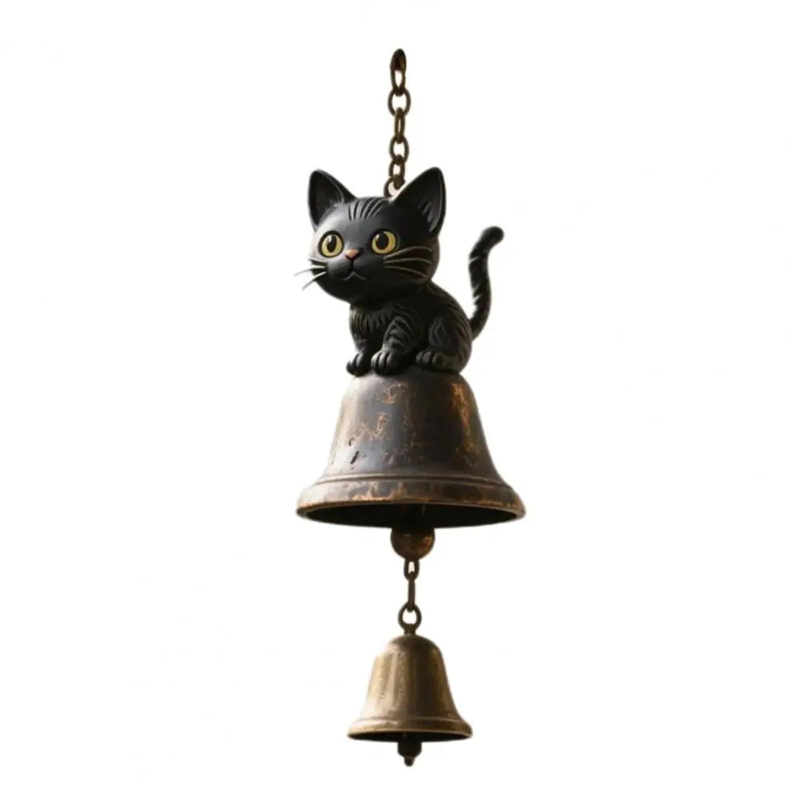 Wind Chimes For Garden Retro Doorbell Wind Chime Puppy Cat Soothing Sound For Garden Patio With Metal Bell For Porch(Color 1)