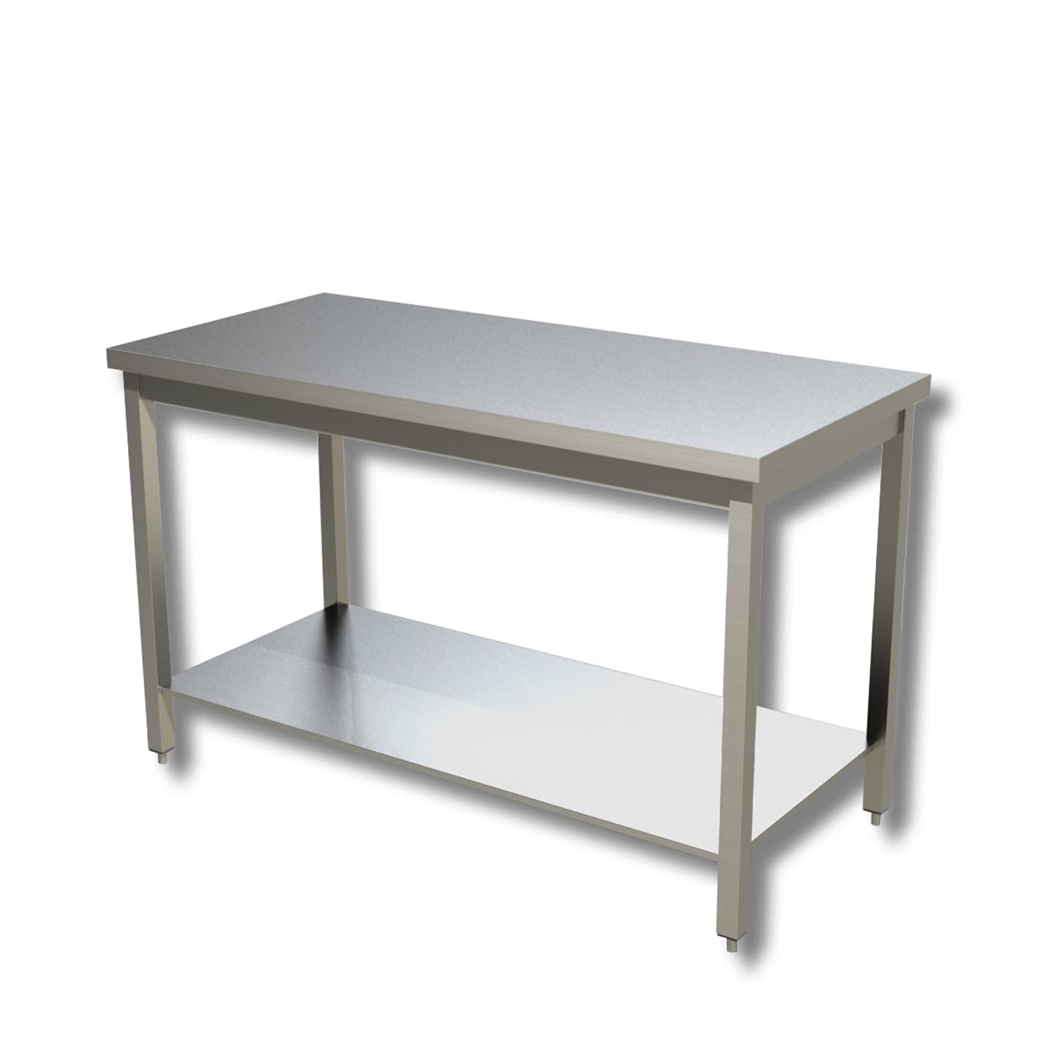Ristoattrezzature Tavolo in Acciaio Inox Professionale 170x60x85h - Piano di Lavoro per Cucine, Ristoranti, Pizzerie