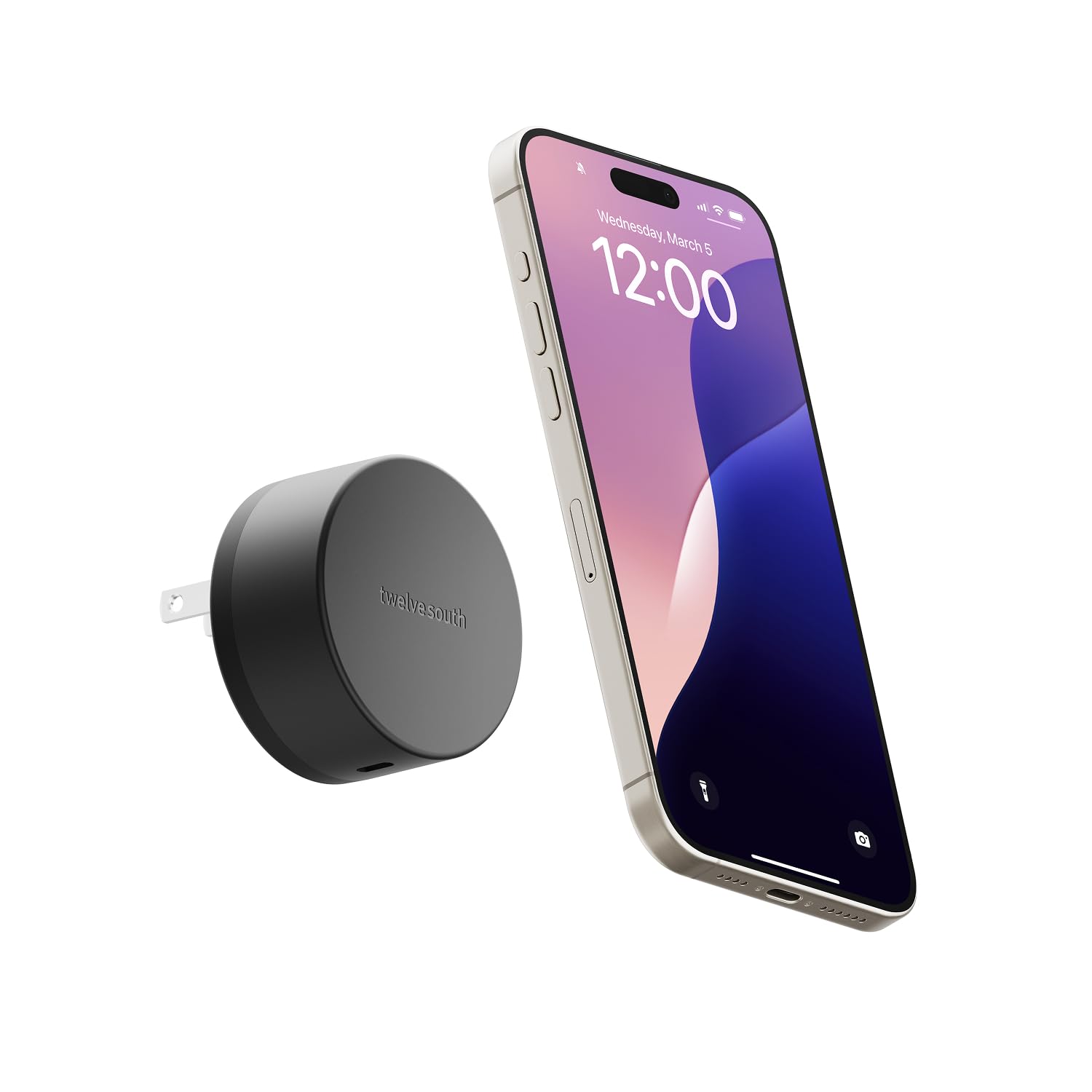 Twelve South PowerBug Qi2 Magnetic Wireless Charger & 35W USB-C Hub, Slate — Works with MagSafe, PixelSnap, and Qi2 Magnetic Phones, Slate