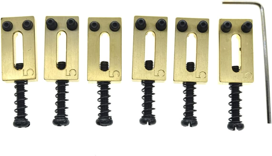 Dopro Solid Brass Guitar Bridge Saddles Brass Saddle 10.5mm for Stratocaster or Telecaster