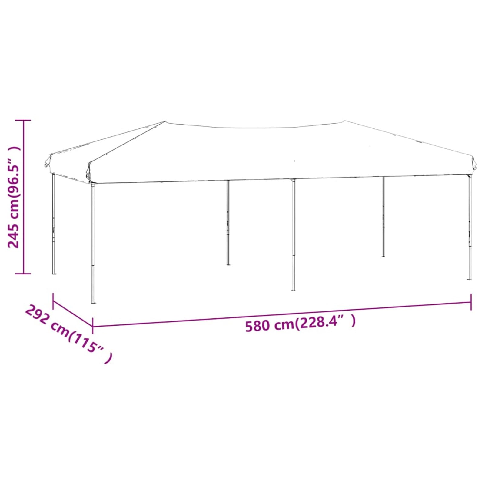 Partyzelt Faltbar mit Seitenwänden, LAPOOH Pavillon, Party Zelt, Bierzelt, Faltpavillon, Gartenzelt, Lackierzelt, Zelt Garage, Zeltgarage, Anthrazit 3x6 m
