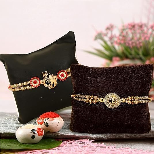 TIED RIBBONS Set of 2 Rakhi for Brother with Gift | Rakhi for Bhaiya | Roli Tikka - Raksha bandhan Rakhi Bracelet for Brother Rakhi 2 Set | Rakhi Thread