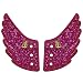 Shwings Lace On Style Glitter Fuchsia Pink One Size Fabric Shoe Decoration Charm Wings