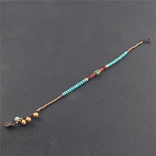 Image of kelistom Bohemian Ankle Bracelets for Women Handmade Natural Stone Beaded Chain Anklet
