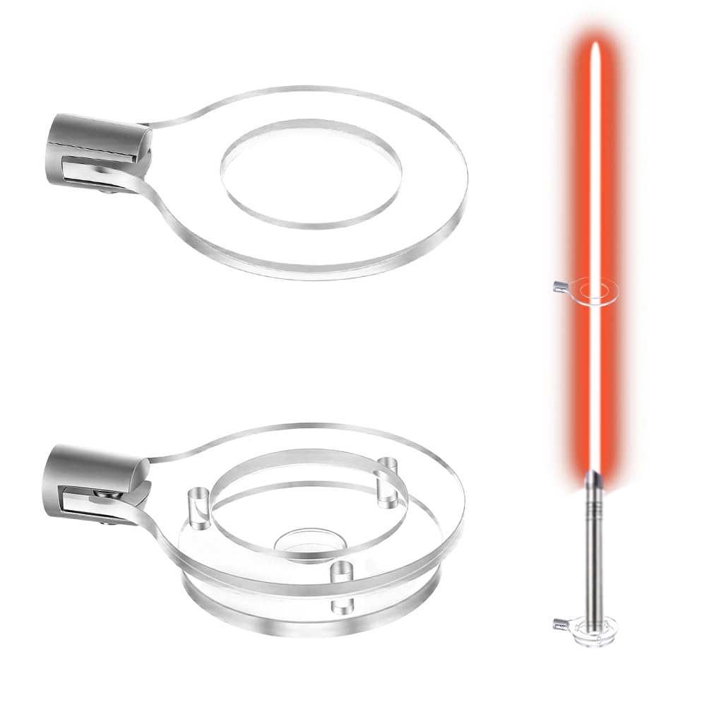 AHANDMAKER 2 Pcs Sword Stand Universal Wall Mount Acrylic Lightsaber Stand Clear Sword Holder for Display Room Decor Wall Art Gift for Adults Fans Collection