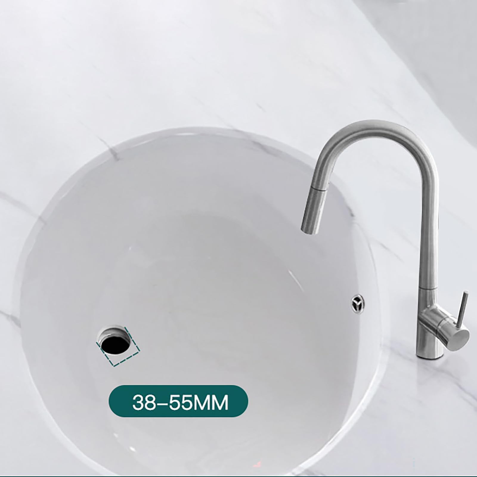 Siphon Waschbeckenaus Edelstahl,Überlauf,Pop Up Ablaufventil,Flexibles Gewelltes Abflussrohr,Geruchsverschluss Waschbecken Syphon für Abflussrohre