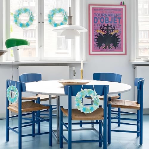 Sea Glass Wreath - Handmade 8.5 Inch Beach Wreath, Coastal Style Christmas Decor Wreaths for Home Decor, Door, Window, Kitchen Cabinet, Chair and Wall - Image 6