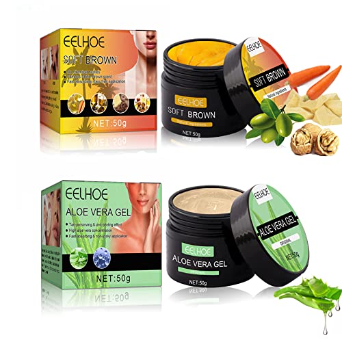 Intensive Tanning Luxe Gel (Brown Tanning Gel +Aloe Vera Gel ), Dark Tanning Gel,Tanning Accelerator Cream, Sunbeds Effe