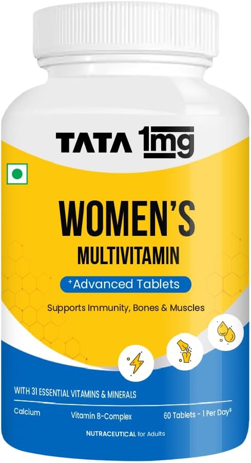 Women's Multivitamin Veg Tablet with Zinc, Vitamin C, Calcium, Vitamin D and Iron, Support Health Protection, Bones & Overall Health (Pack Of 60 Tablets)