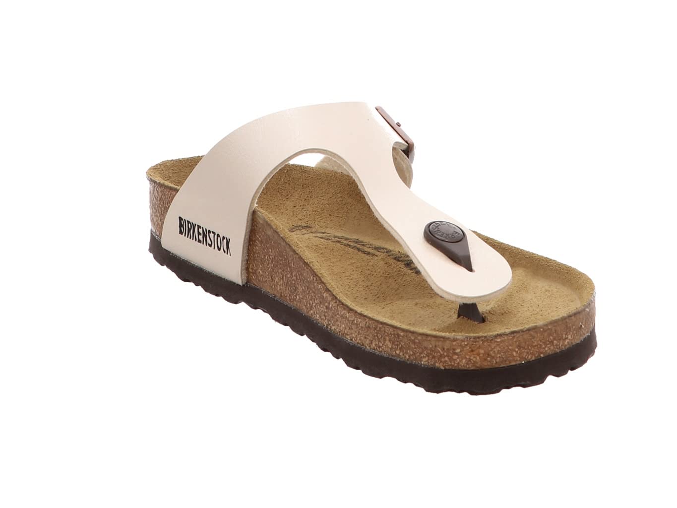 Birkenstock Womens Gizeh Birko-Flor Beach Holiday Summer Flat Flip Flops - Graceful Pearl White - 10