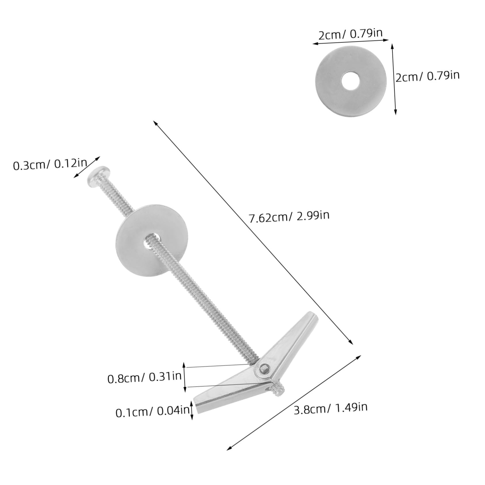 MUSISALY Heavy-Duty 15 Set of Toggle Bolts Iron Airplane Orchid Clip Drywall Wall Anchors Screw Inserts Hardware Nuts for Mirrors Shelves More