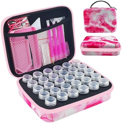 LIRUNQIU Diamond Painting Storage Containers, 30 Slots Diamond Art Accessories and Tools Kits Storage Box for Jewelry Beads