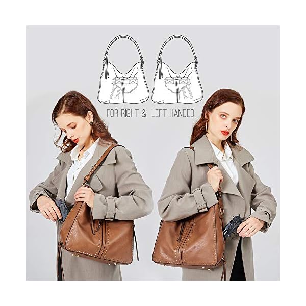 Hobo-Bags-for-Women-Large-Concealed-Carry-Purses-and-Handbags-Faux-Leather-Crossbody-Satchel-Shoulder-Bag-with-Gun-Holster Montana West Hobo Bag for Women Large Vegan Leather Purses and Handbags Tote Bags Crossbody Shoulder Bags With Holster MWC-G1001RD