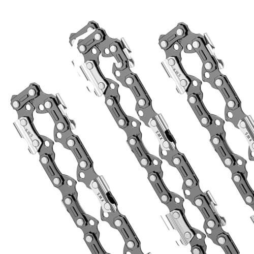 3 Catene per Motosega 3/8 LP per Motosega da 45 Maglie di Trasmissione 1.1mm Adatte a Barre da 30 cm Confezione da 3 Catene Compatibili con Titan, Gardenline, Black & Decker ed Altre Marche