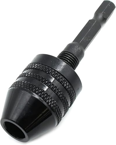 TMAX Adaptador de portabrocas sin llave de vástago hexagonal negro de 14 pulgadas para sostener broca convencional o de microtamaño de 132 a 14