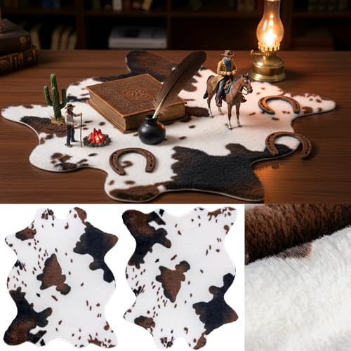 Tapete Mini Faux Cowhide 20x16 pulg Pack x2 miniatura 1