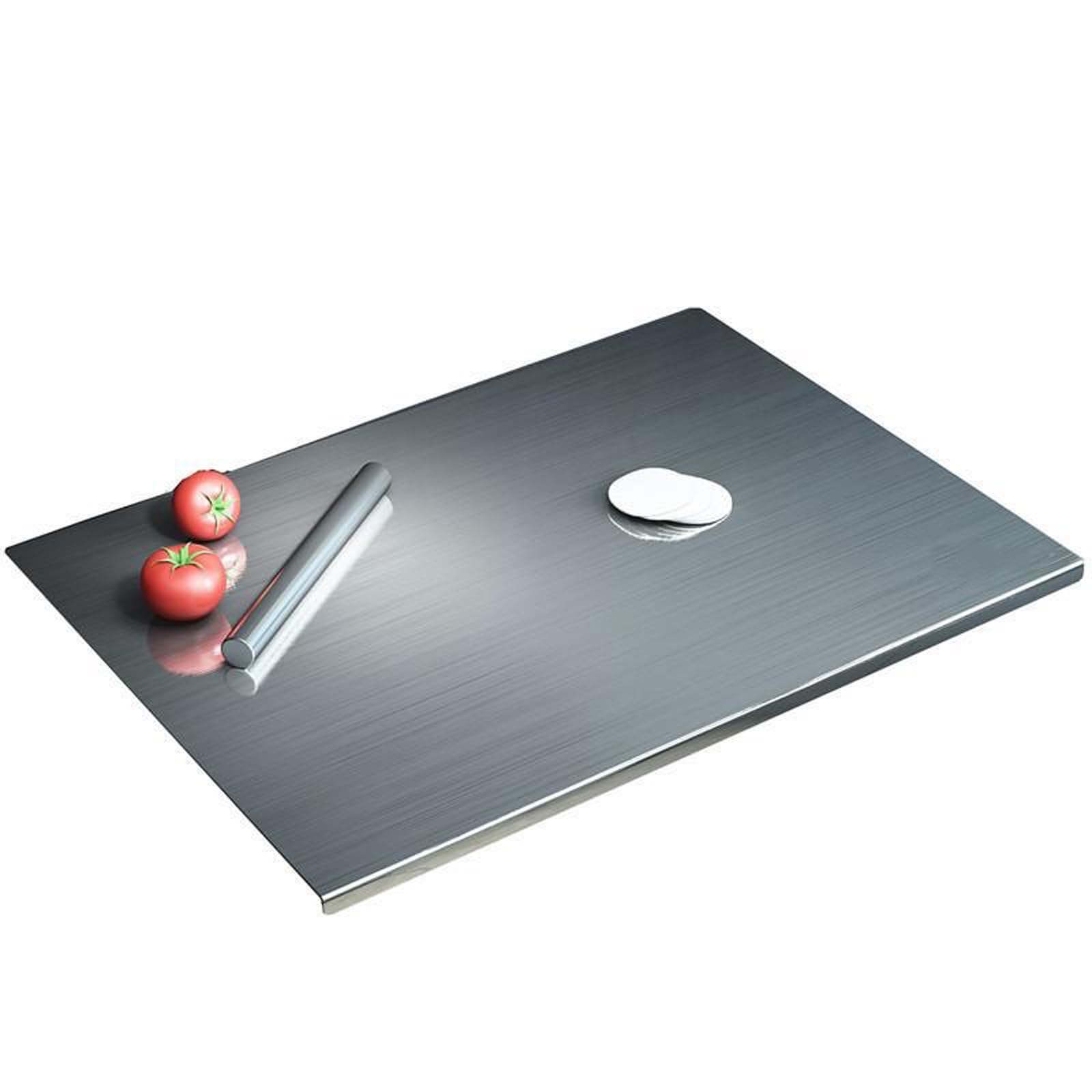 304 Stainless Steel Cutting Boards with Lip for Kitchen,Chopping Boards for Countertop,Large Metal Cutting Board over Sink Suitable for Meat,Fruits,Vegetables,Bread,Cake,Pasta,Noodle,and Pizza.
