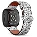 CJBROES Replacement Leather Watch Band, Compatible with Fitbit Versa 3 and Fitbit Sense of Wristband Bracelet Accessory - Valentines Day Black