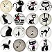 Aligle 16pcs Beautiful Glass Cat Refrigerator Magnets Cute Fridge Stickers Funny for Office Cabinets Whiteboards Decorative Photo Abstract Calendar Bulletin Board