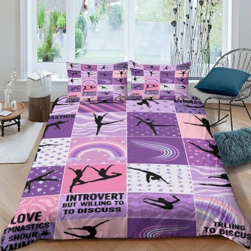 Housse de couette gymnastique anti-acariens douce pour lit ado - 4