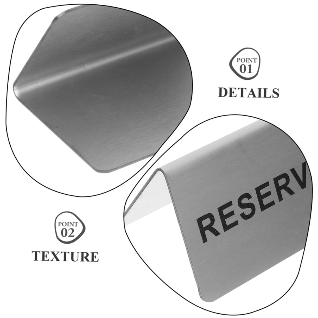 Anneome 4piezas Carteles De Mesa Reservados De Inoxidable Shape Para Restaurantes y Eventos De Doble Cara Elegantes y Duraderos Para Bodas y Conferencias