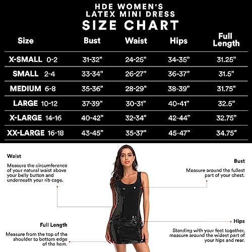 HDE Womens Latex Mini Dress Faux Leather Bodycon Sexy Club Dresses for Women3