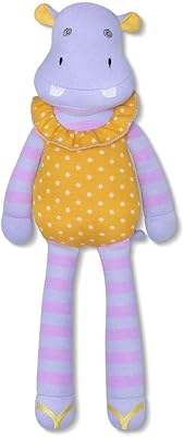 Apple Park Organic Farm Buddies - Coco Hippo Plush Baby Toy for Newborns, Infants, Toddlers - Hypoallergenic, 100% Organic Cotton