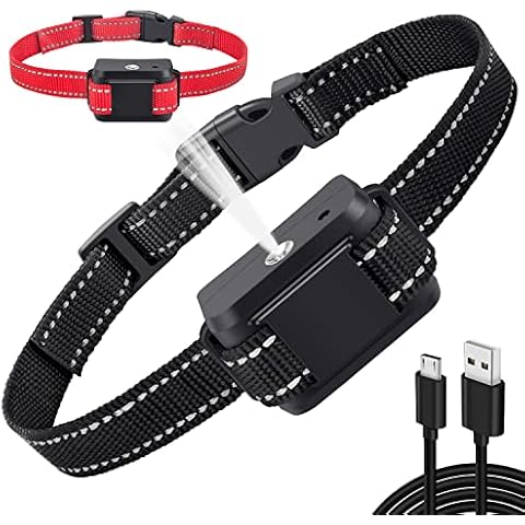Queenmew. Anti Barking Dog Collars, Citronella Spray Collar, Automatic Recognition Bark Collar for Small Medium Large Dogs, Safety Harmless Training Stop Black Cover