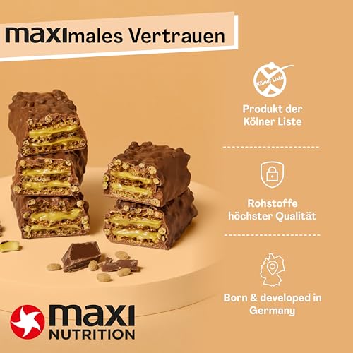 MaxiNutrition Pistachio Spread Protein Waffle Bar, 26% Eiweiß, 199 kcal, (12 Eiweißriegel x 39g), Ohne Zuckerzusatz