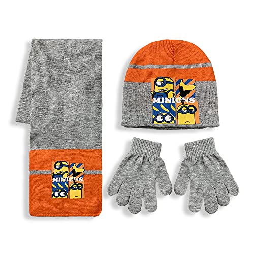 Cappello Sciarpa E Guanti Invernale Minions Cappellino Bambino Bimbo 5907
