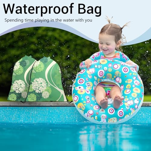 Image of Green Leaf Floral Grip Bag for Gymnast Adjustable Outdoor Sports Gymnastics Drawstring Bag