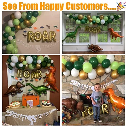 Emuya Dinosaur Party Decorations, Dinosaur Birthday Party Supplies & Pdf Downloads, For Boys Girls, Dino Party Decorations With Jurassic Park Fringe Backdrop, Godzilla T Rex Balloons, Roar For Kids First, 2, 3, 4 Year Old (Gold) #TOP3