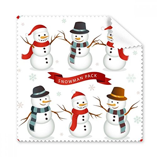 Chiffon de nettoyage bonhomme de neige pour lunettes et écrans - Lot de 5