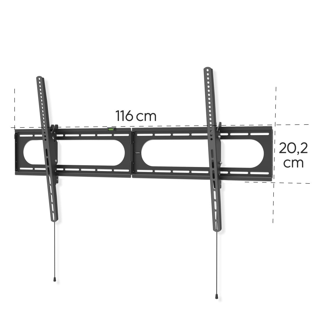 Hama Supporto da parete per TV inclinabile, sottile (supporto da parete per TV 37-120 pollici, VESA 50 x 50 fino a VESA 1100 x 600, fino a 100 kg, a bassa distanza dalla parete, con tasselli per