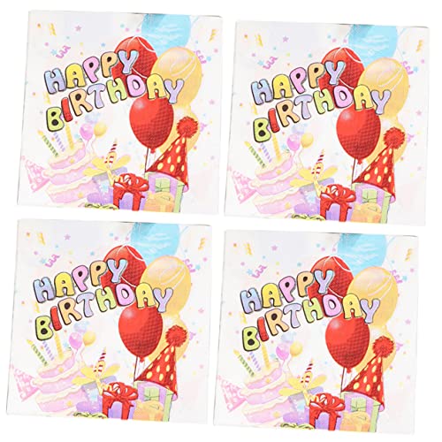 Amosfun 80シーツ枚誕生日パーティー用ナプキン 入り 便利な使い捨てペーパー おしゃれデザイン 子供の誕生日や結婚式に 高吸水性で 日常の集まりにもぴったり